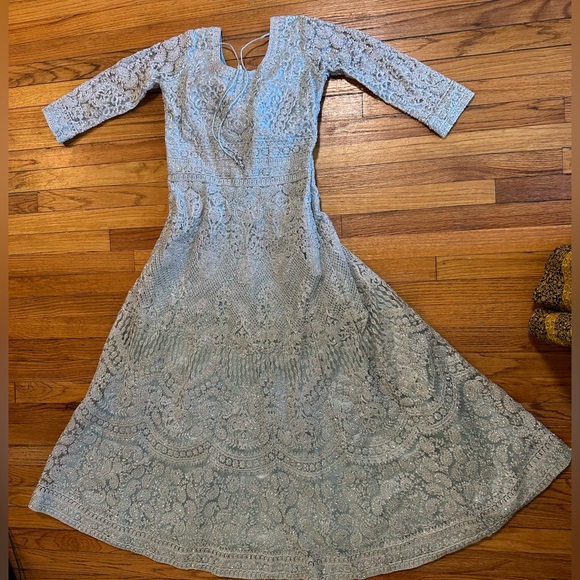 Traditional Indian Bollywood Designer Wedding Bridal Long Sleeve Dress size:36 - Picture 4 of 7